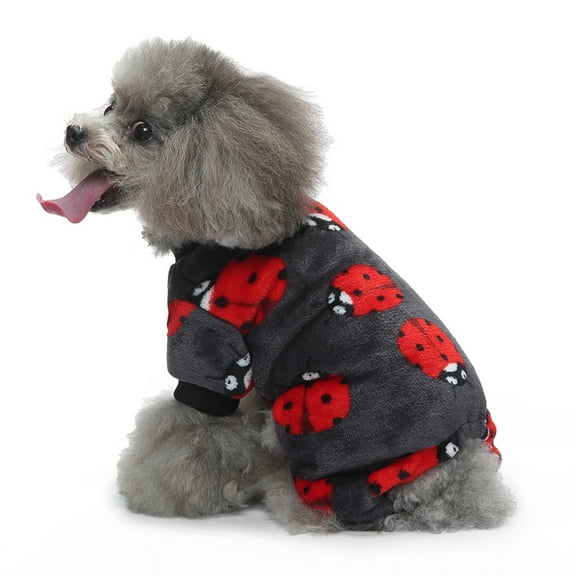 Fleece Dog Pajamas Winter Warm Puppy Clothes Pjs for Small Dogs Girls Pet Pjs Sweater Outfit Soft Doggy Jumpsuit Costume Cat Clothing Coats