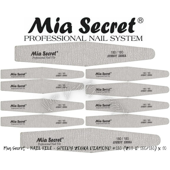 Mia Secret - NAIL FILE - SPEEDY ZEBRA DIAMOND #180 (Z03-D 180/180) x 10