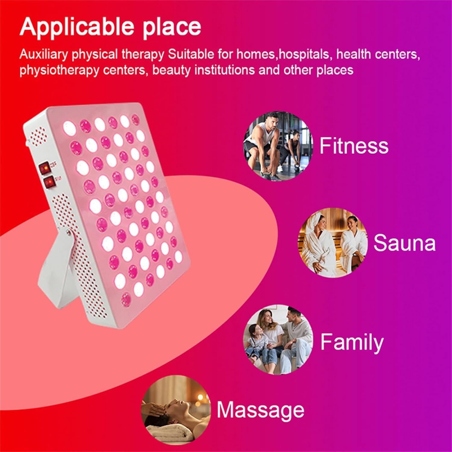 CNV High Power Red Light Beauty Panel for Skin Care, 60-LED Dual Chip 660nm & 850nm Near-Infrared Lamp with Adjustable Stand, Facial & Body Light Device for Home Spa Routine