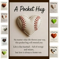 WKSCLPAI Basketball Pocket Hug with Gift Card, Heart-Shaped Sport-Themed Pocket Hug Collection, Sports Themed Encouragement Gifts, Gifts for Friends & Sports Enthusiasts, #Softball