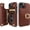 Brown, variant on for iPhone 13 Wallet Case with Card Holder, 360° Rotation Ring Kickstand RFID Blocking PU Leather Double Magnetic Clasp Shockproof Cover for Women and Girls 6.1 Inch (Purple)