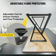 VEVOR 28x18 inch Z Shape Metal Table Legs, Set of 2, Heavy Duty Desk/Bench Legs, Wrought Iron Furniture Bases