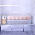 thumbnail image 3 of Paquete de recipientes para huevos de plástico para refrigerador con tapa Soporte para recipiente para huevos de mostaza Caja de almacenamiento de huevos apilable con 24 tanques para huevos para refrigerador Cocina Comedor Ormromra WMXL-134, 3 of 7