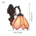thumbnail image 2 of FSLiving Tiffany Pink Wall Sconces with UL Certification Plug-in Dimmable Cord Wall Lamps European Style Downward Wall Sconces Elegant Loft Decor for Bedsides 2 Pack, 2 of 7