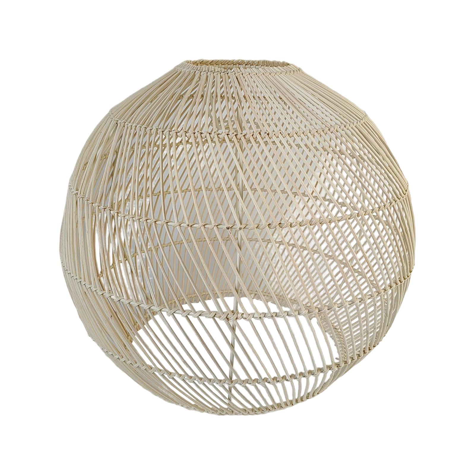 Rattan Lampshade Pendant Light Cover Lights Fixture Basket Chandelier Lamp Shade Ceiling Pendant Lamp Shade for Cafe, Bedroom, Stair, Hotel