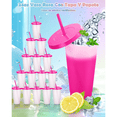 thumbnail image 3 of Vasos Mágicos Belug Plastico Vasos Con Popote Y Tapa 710ml 15pzs Rosa, 3 of 5