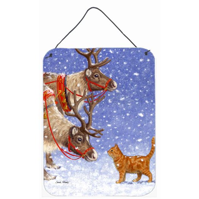 Carolines Treasures ASA2015DS1216 Reindeers & Chat Impressions Murales et de Porte