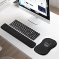 thumbnail image 7 of 2-in-1 Ergonomic Mouse Pad and Keyboard Wrist Rest with Massage Design, Space-Saving Mouse Pad Wrist Support, Memory Foam Wrist Rest with Non-Slip PU Base for Computer Desk, Black, 7 of 7