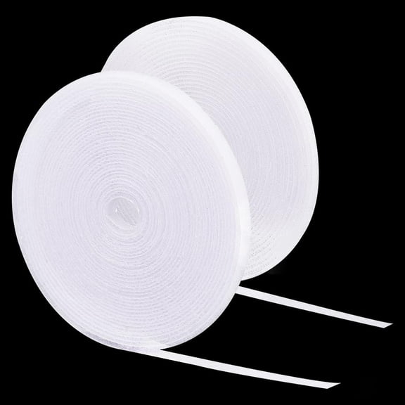2 Pairs Mini Polyester Sew On Hook and Loop Tape Sewing Type Without Adhesive 32.8Ft x 0.2Inch White Tiny Fastening Fabric Tape Micro Extremely Thin and Soft DIY Hook and Loop Fasteners White 1bag