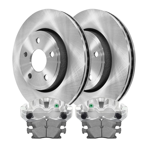 AutoShack Front Brake Rotors Premium Ceramic Brake Pads Calipers | Replacement for 2017-2021 Jeep Grand Cherokee 2020-2022 Dodge Durango 3.0L 3.6L 5.7L V6 V8 AWD RWD | 8-PC Brake Kit