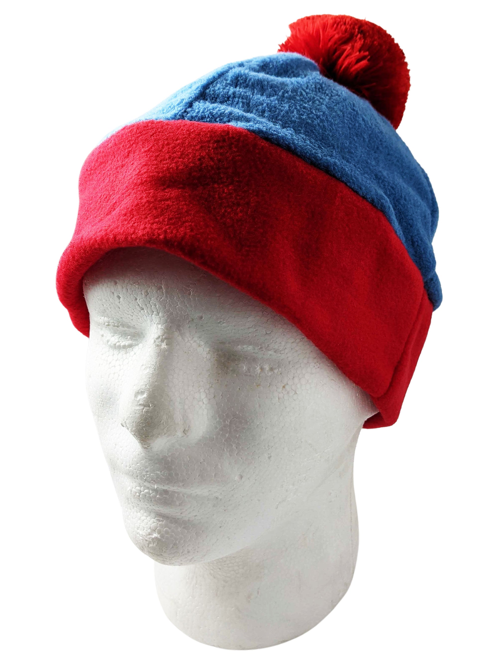 Stan Marsh Costume Hat South Park Blue Red Fleece Ski Cap TV Show Gift Cosplay