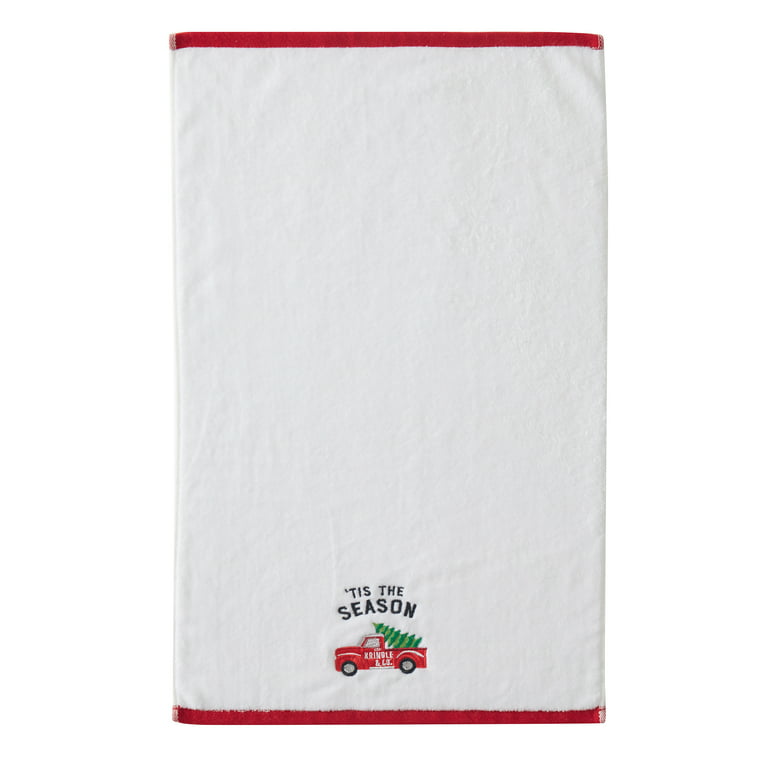 Holiday Time Plaid Holidays Cotton Bath Towels, Black, White, Red,  Multi-color(2 Pieces) 