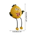 thumbnail image 3 of ZhangC Fruit Resin Shelf Sitter Figurines with Flexible Dangling Legs, Whimsical Hanging Edge Statues, Cute Fruit Character Desktop Ornaments for Bookshelf Windowsill Tabletop Indoor Home, 3 of 9