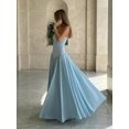 thumbnail image 3 of Elegant Blue A-Line Ball Gown Dress With Spaghetti Straps And Pleated Skirt, 3 of 8