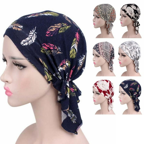 Zhaomeidaxi Woman's Stretchy Beanie Bandana Turban Cap Skull Cap Head Wrap Headscarf for Cancer,Alopecia Hair Loss