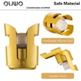 thumbnail image 5 of OUWO Champagne Sealer Stopper 6 Pack Stainless Steel Sparkling Wine Bottle Stoppers，Leak-Proof Bubble Retaining Saver，Suitable for Champagne Prosecco Cava and Sparkling (Gold), 5 of 5