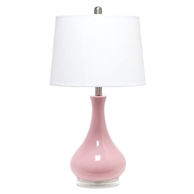 Lalia Home LHT-4005-RP Droplet Table Lamp with Fabric Shade, Rose Pink