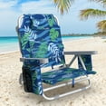 thumbnail image 3 of PNKKODW Backpack Beach Chair with 5 Adjustable Positions, Built-in Cooler & Backpack Straps, Portable Folding Sand Recliner  for Adults for Camping, Pool, Travel (Tropical Leaf), 3 of 10