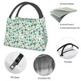 thumbnail image 4 of Yiaed Floral In Teal Print Lunch box lunch bag Portable Insulated Lunch Box for Women Men Cooler Tote Bag with Front Pocket for Work Picnic Travel, 4 of 6