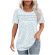 thumbnail image 1 of Camisetas Casuales de la Mujer Moda Diaria No Posicionamiento Impreso Manga Corta Cuello Redondo Camiseta Superior, 1 of 5