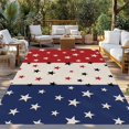 thumbnail image 2 of Red Blue Stars 4th of July Outdoor Rug 5x7 Ft - Reversible Patio Rug Outdoor Camping Rugs, Independence Day Rustic Washable Indoor Outdoor Area Rugs, Non-Slip Outdoor Carpet Runner for Deck/Porch, 2 of 8