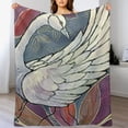 thumbnail image 3 of nygtbtfer White Swan Purple Flower Flannel Blanket Ultra-Soft Cozy Plush Blanket Throw Blankets Couch Chair Living Room Air Conditioning Cool Blankets  60x80in, 3 of 6