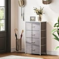 thumbnail image 4 of Dresser for Bedroom with 4 Storage Drawers, Small Dresser Chest of Fabric Drawers with Sturdy Steel Frame, Wood Top, Light Grey, 4 of 13