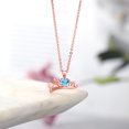 thumbnail image 4 of Gem Stone King 0.56 Ct Swiss Blue Topaz White Diamond 18K Rose Gold Plated Silver Pendant with Chain, 4 of 4