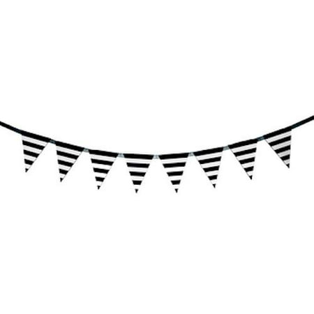 Black And White Striped Banner Party Decoration Party Supplies