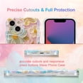thumbnail image 4 of Case for iPhone 14 6.1 inch, Colorful Retro Oil Painting Flower Case Pretty Glossy Pattern Wave Case Cute Sparkly Floral Curly Cover Stylish Soft Case for Women and Girl - Yellow Green, 4 of 14
