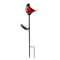 Mainstays Solar Red Bird Garden Stake with Glass LED Light