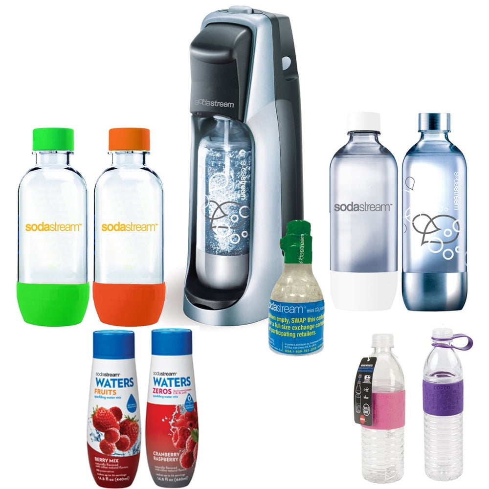 SodaStream Fountain Jet Soda Maker in Blk w/ Exclusive Kit w/ 4 Bottles