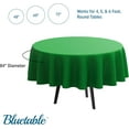 thumbnail image 3 of Round Plastic Tablecloth Green Disposable (12 Pack) Bulk - Heavy Duty Table Cloth (84” Inches) Round Tables Tablecloths, 3 of 6