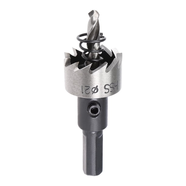 Uxcell Sierra de corona HSS de 21mm para taladro abridor para acero inoxidable, metal y madera