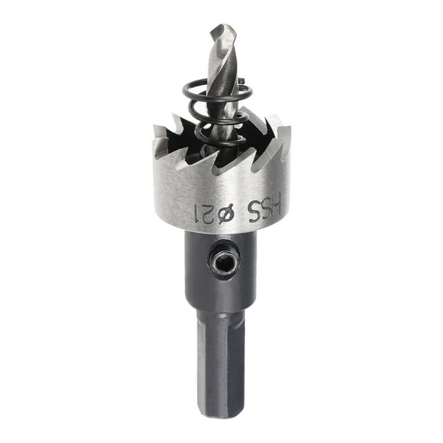 Uxcell Sierra de corona HSS de 21mm para taladro abridor para acero inoxidable, metal y madera