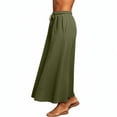 thumbnail image 2 of ShomPort Maxi Skirt for Women Cotton Linen Summer Causal Elastic Waist Drawstring A-Line Long Skirts Vacation, 2 of 6