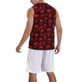 thumbnail image 5 of Rocae Red Skulls for Men's Basketball Jersey Lightweight and Breathable Athletic Tank Top,Quick-Drying Sports Jersey 3X-Large, 5 of 9