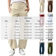 thumbnail image 3 of Costeam Womens Quick Dry Curved Barrel Casual Pants Dual Side Deep Hand Pockets Drawstring Elastic High Waist Loose Fit Cropped Length Athletic Harem Trousers, 3 of 8