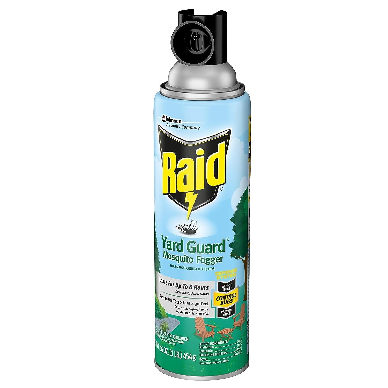 Raid Yard Guard Mosquito Fogger for Outdoor Yard Patio Deck and Garden Mosquito Control Aerosol Spray 16 Ounce (Pack of 10)