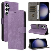 Mantto Flip Wallet Case for Samsung Galaxy S25  with RFID Blocking Credit Card Slots Holder,Magnetic Closure PU Leather Folio Kickstand with Hand Strap Shockproof Phone Cover,Purple