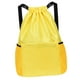 thumbnail image 5 of Mochila con cordón resistente al agua con mochilas de almacenamiento de bolsillo frontal para el trabajo Amarillo, 5 of 8