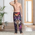 thumbnail image 2 of Honiee Colorful Wolf Head A for men - a sleek fusion of Straight Pajama Pants, versatile Lounge Pants, and cozy Sleepwear, all rolled into one-Large, 2 of 6