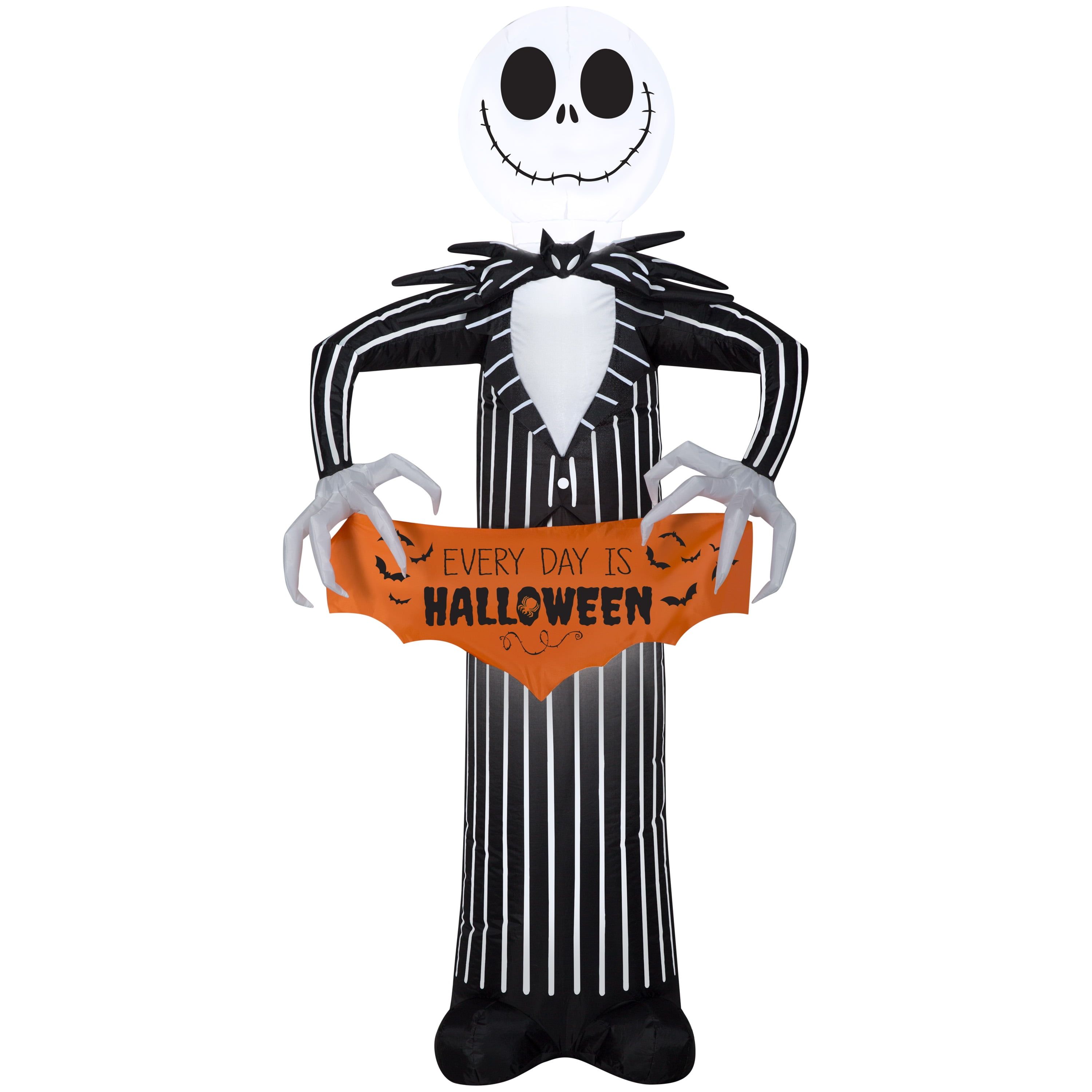 Halloween Airblown Inflatable Jack Skellington with Banner 5FT Tall by Gemmy Industries