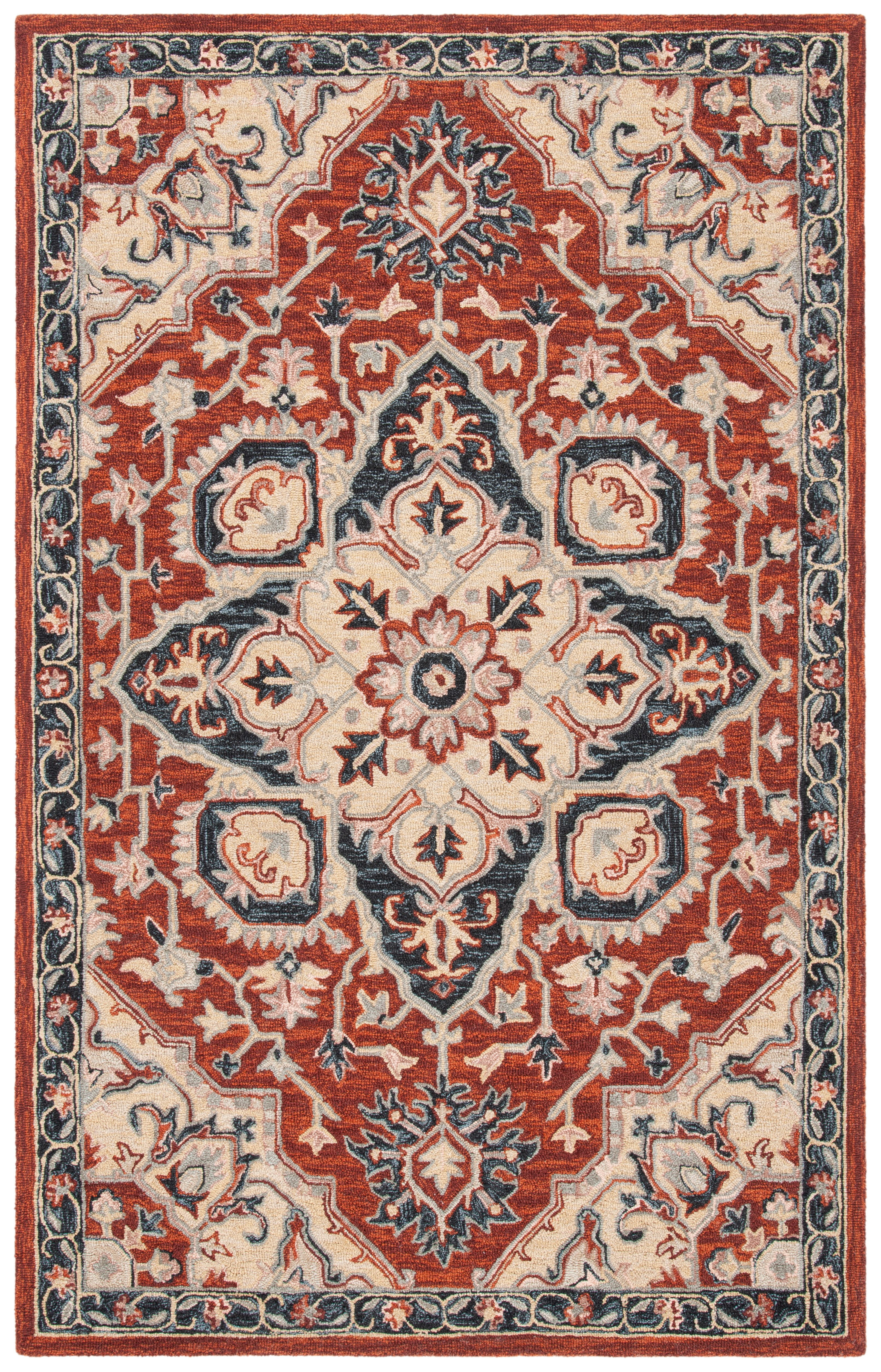 Safavieh Heritage Kagan Oriental Area Rug, Red/Black, 4' x 6'