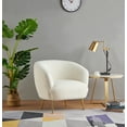 thumbnail image 4 of LUXMOD Modern Armchair Super Soft Wool Single Sofa Living Room Accent Chair-White, 4 of 9