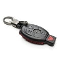 thumbnail image 2 of Vitodeco Leather Keyless Entry Remote Control Smart Key Case Cover with a Key Chain Compatible for Mercedes Benz (Black/Red), 2 of 5