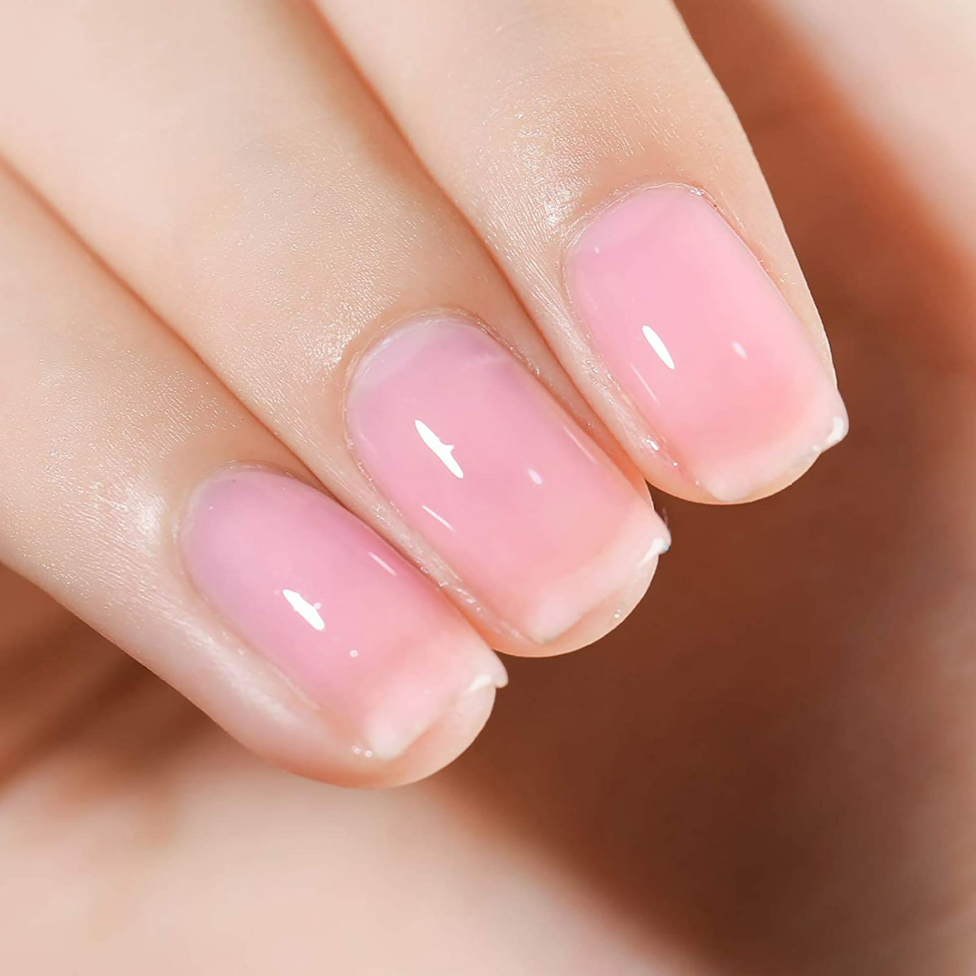 sheer pink nail polish french manicure