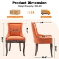 thumbnail image 6 of Dining Chairs Set of 2, LEGAHOME Orange Fabric Upholstered Dining Chairs, Mid-century Kitchen Chairs with High Back, Bronze Nail Head, Solid Wood Legs, Orange, 2 Pcs, 6 of 9