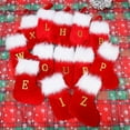 thumbnail image 6 of Christmas Decorations Set Christmas Stockings with Initials Knitted Hosiery Wool Hosiery Embroidered Letter Children's Candy Gift Bag Christmas Stocking Gift Bag Christmas Hanging Stockings, 6 of 9