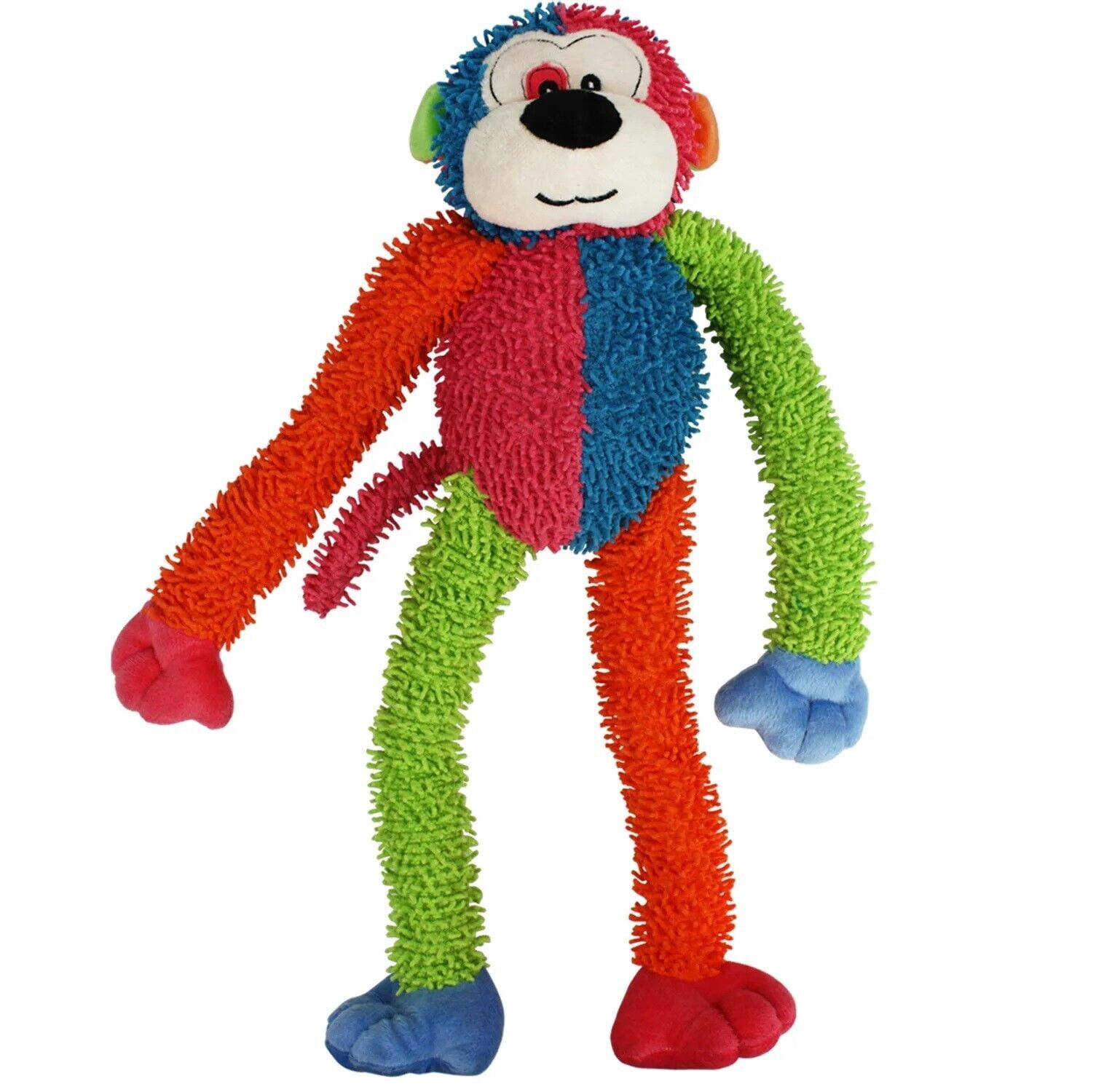 Dog Toys for Medium to Large Breeds 17 Inch Long Limb Monkey - Tug Play Squeak (Blue/Yellow)